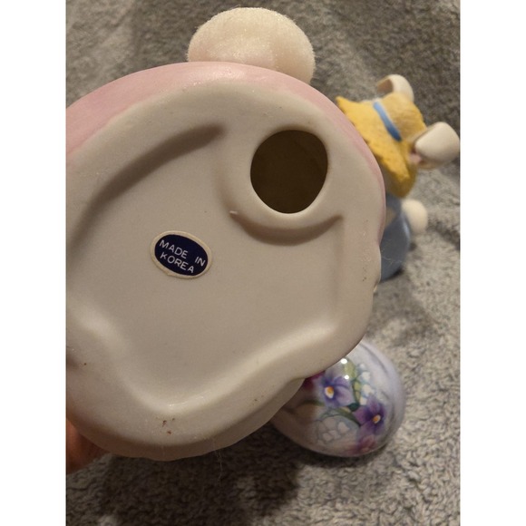 Vintage Bunnies Holding Marble Eggs Big Eyes Easter Spring - Picture 7 of 8